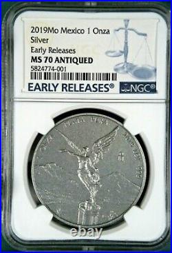 ANTIQUE LIBERTAD MEXICO 2019 1 oz Silver Coin NGC MS 70 EARLY RELEASES ER