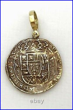 ATOCHA Coin Pendant 925 Sterling Silver Antique Gold Treasure Shipwreck Coin