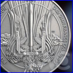 Air Force Guardians of Freedom 2 oz Antique finish Silver Coin CFA Cameroon 2025