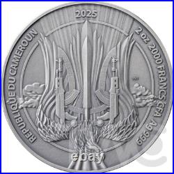 Air Force Guardians of Freedom 2 oz Antique finish Silver Coin CFA Cameroon 2025