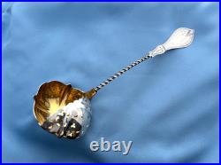 Albert Cole Coin Silver Hooded Gold Washed Soup Ladle 11 3/4 In Mono 190.6 Gr