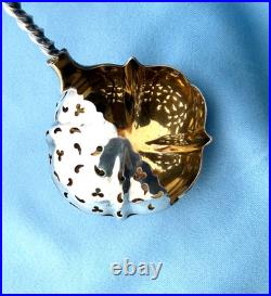 Albert Cole Coin Silver Hooded Gold Washed Soup Ladle 11 3/4 In Mono 190.6 Gr