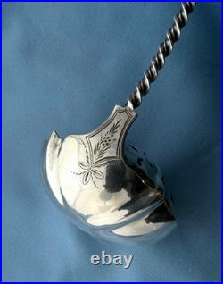 Albert Cole Coin Silver Hooded Gold Washed Soup Ladle 11 3/4 In Mono 190.6 Gr