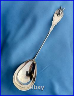 Albert Coles Coin Silver Soup Ladle Saxon Stag 12 Inches No Mono