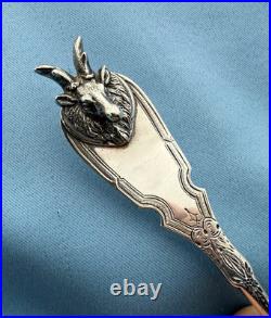 Albert Coles Coin Silver Soup Ladle Saxon Stag 12 Inches No Mono