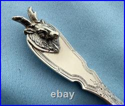 Albert Coles Coin Silver Soup Ladle Saxon Stag 12 Inches No Mono