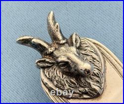 Albert Coles Coin Silver Soup Ladle Saxon Stag 12 Inches No Mono