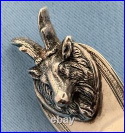 Albert Coles Coin Silver Soup Ladle Saxon Stag 12 Inches No Mono