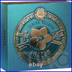 Amazon Femina Bellator 2 oz Antique finish Silver Coin CFA Cameroon 2024