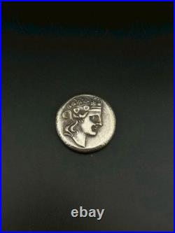Ancient Near Eastern Roman Empire King Face Silver Coin