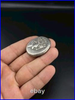 Ancient Near Eastern Roman Empire King Face Silver Coin