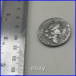 Ancient Roman Greek Silver Coated Coin With King Face