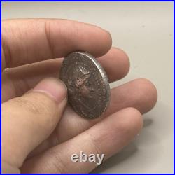 Ancient Roman Greek Silver Coated Coin With King Face