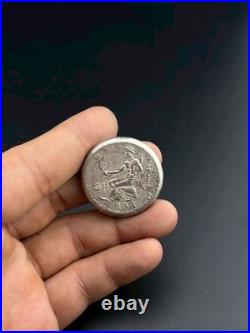 Ancient Roman Unique Greek Silver Coin Roman King Face