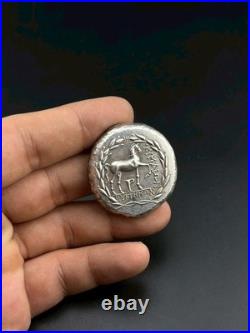 Ancient Roman Unique Greek Silver Coin Roman King Face