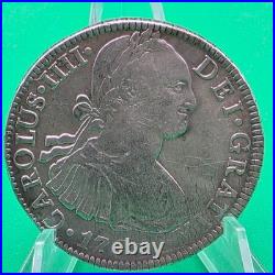 Antique 1794 Mexico 8 Reales Silver Spanish Colonial Coin