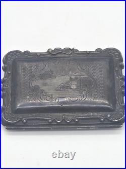 Antique 1856 Victorian Silver Coin Purse Dance Card Case Engraved 10 Anniversary