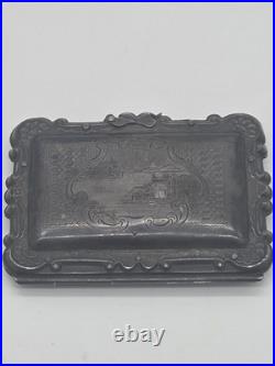 Antique 1856 Victorian Silver Coin Purse Dance Card Case Engraved 10 Anniversary
