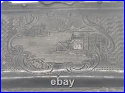 Antique 1856 Victorian Silver Coin Purse Dance Card Case Engraved 10 Anniversary