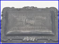 Antique 1856 Victorian Silver Coin Purse Dance Card Case Engraved 10 Anniversary