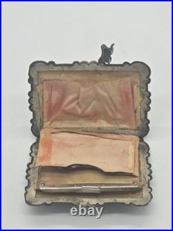 Antique 1856 Victorian Silver Coin Purse Dance Card Case Engraved 10 Anniversary