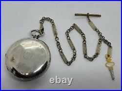 Antique 1857 WALTHAM Wm Ellery US Civil War Coin Silver Key Wind Pocket Watch