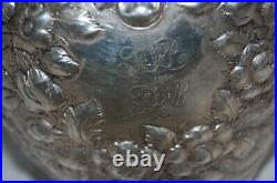 Antique 1866 S. Kirk & Sons Coin Silver Repousse Water Pitcher Hand Decorated
