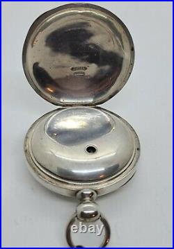 Antique 1877 ROCKFORD Victorian 15J Coin Silver Key Wind Pocket Watch 18s Works