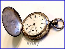 Antique 1883 COIN SILVER Waltham PS Bartlett Keywind Size 18s Pocket Watch