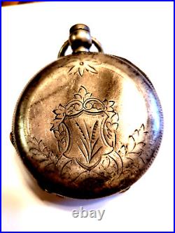 Antique 1883 COIN SILVER Waltham PS Bartlett Keywind Size 18s Pocket Watch