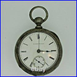 Antique 1883 Illinois Grade 1-S Model 1 18s 7J Coin Silver Pocket Watch Parts St