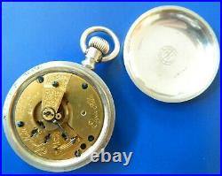 Antique 1891 Elgin 18s coin Silver & 14k gold Pocket Watch 156 g Runs