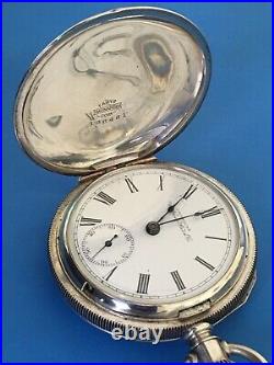 Antique 1893 Waltham 18s Grade 1 coin Silver Pocket Watch 161g Runs