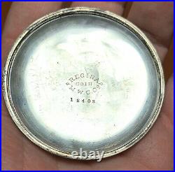 Antique 1895 Waltham Coin Silver Pocket Watch 18 Size 24 Hour Double Dial