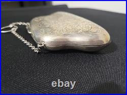 Antique 1908 Birmingham Sterling Silver Coin Purse Charles Lyster & Son, 100g