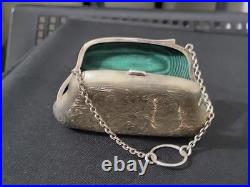 Antique 1908 Birmingham Sterling Silver Coin Purse Charles Lyster & Son, 100g