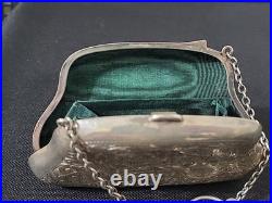 Antique 1908 Birmingham Sterling Silver Coin Purse Charles Lyster & Son, 100g