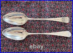 Antique A Pair Coin Silver Table Spoon By Thomas Baker Burger. NYC
