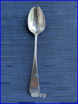 Antique American Coin Silver Coffin End Serving spoon AH Engraved 8.5 in