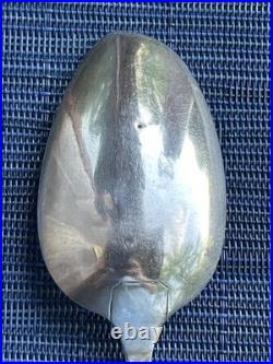 Antique American Coin Silver Coffin End Serving spoon AH Engraved 8.5 in