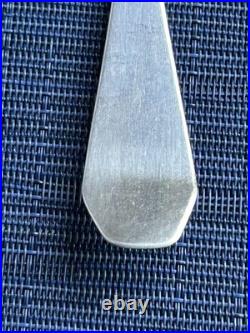 Antique American Coin Silver Coffin End Serving spoon AH Engraved 8.5 in