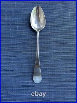 Antique American Coin Silver Coffin End Serving spoon AH Engraved 8.5 in