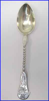 Antique American Coin & Sterling Silver Hand Engraved Spoon by E. Kohlsaat 1830