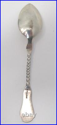 Antique American Coin & Sterling Silver Hand Engraved Spoon by E. Kohlsaat 1830