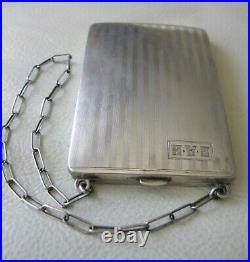 Antique Art Deco STERLING Silver Compact Coin Holder Card Case Purse BLISS GAB