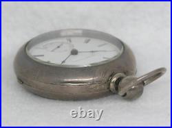 Antique B. W. Raymond Elgin National Keywind 5 Oz Coin Silver Pocketwatch Running