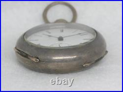 Antique B. W. Raymond Elgin National Keywind 5 Oz Coin Silver Pocketwatch Running