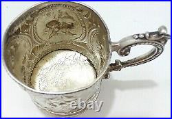 Antique BAILEY & CO 1852-55 PURE COIN SILVER CUP EAGLE/U/SHIELD MARK REPOUSSE