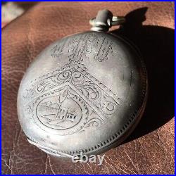 Antique BAYSTATE IMPERIAL COIN SILVER POCKET WATCH CASE 3oz Engraved Hunter