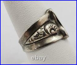 Antique COIN Silver Seal Signet Ring Size 8.25